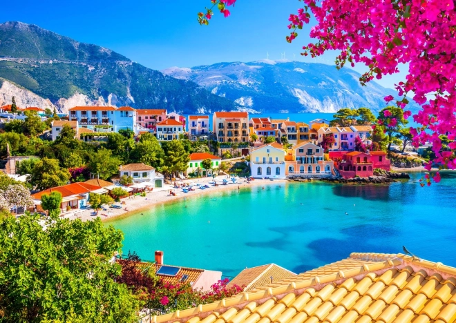 Enjoy puzzel Assos-dorp op Kefalonia, Griekenland – 1000 stukjes