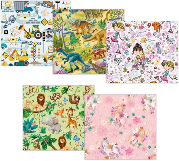 Cadeau-inpakpapier met kindermotieven 100 × 70 cm (2 vellen) - 1 rol