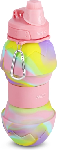Opvouwbare siliconen fles NILS Camp 700 ml roze