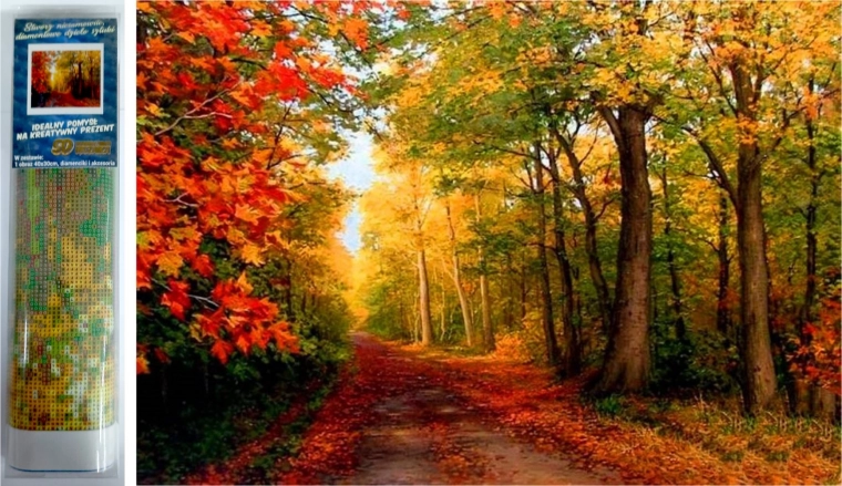 diamantschilderen herfst in het bos 30 × 40 cm