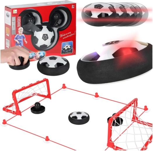 Zwevende voetbal-hoverball met tafeldoelen en pucks