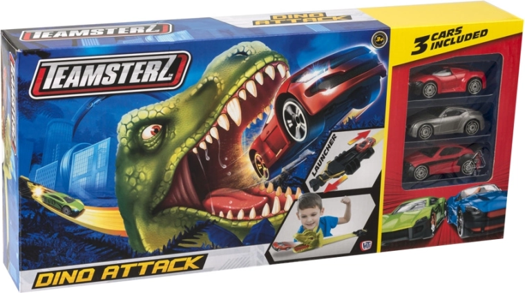 Teamsterz racebaan met dinosaurus en 2 autootjes