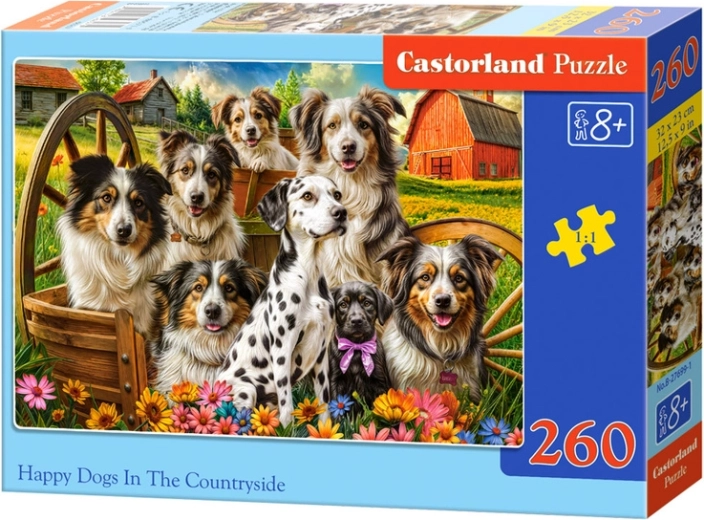 Puzzel 260 stukjes Happy Dogs in the Countryside