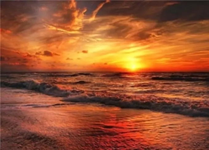 Diamond painting Zee bij zonsondergang 30 × 40 cm