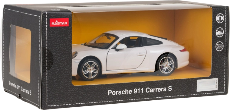 Metalen model Porsche 911 op schaal 1:24, wit RASTAR