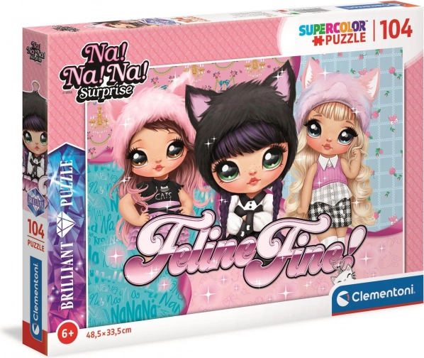 Clementoni Brilliant puzzel Na! Na! Na! Surprise Coole Katten, 104 stukjes