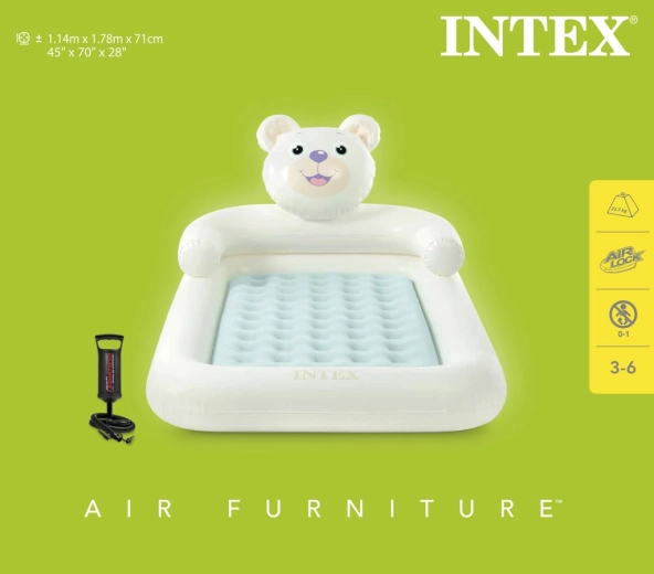 Opblaasbaar reisbed voor kinderen Beer