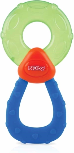 Nuby koelbijtring met gedestilleerd water, groen-blauw (vanaf 3 maanden)