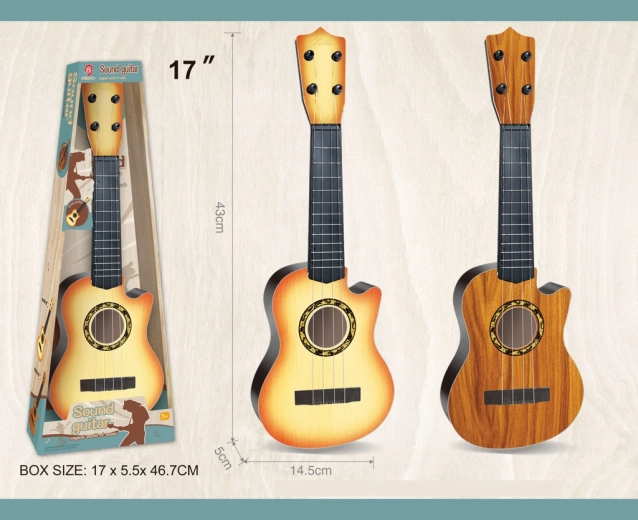 Kunststof kindergitaar met 4 snaren