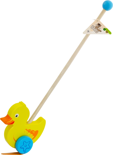 Babu houten eend op stok voor kinderen vanaf 2 jaar