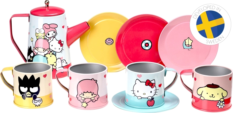 Hello Kitty kinder-theeservies om mee te spelen van metaal