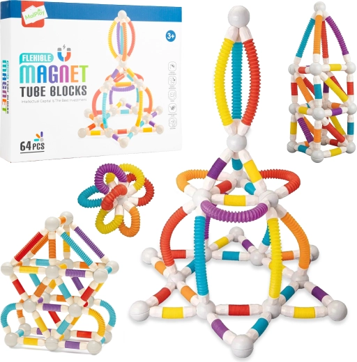 Bewegende magnetische bouwset, 64 stuks