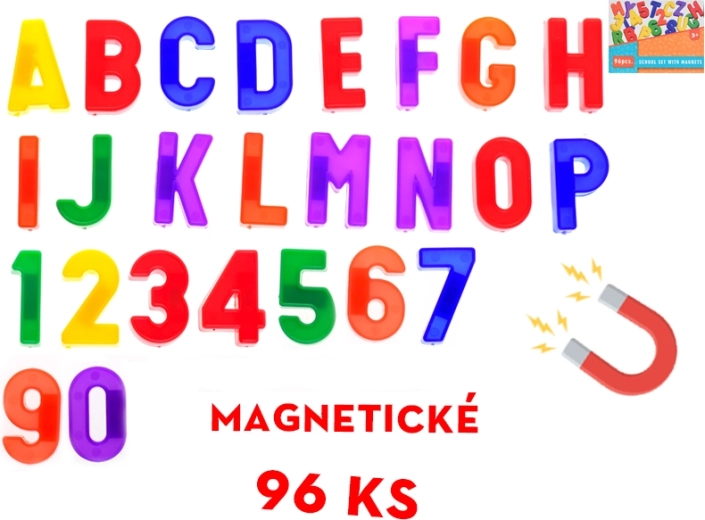 Set van magnetische letters en cijfers 96 stuks
