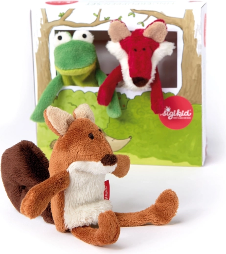 Set pluchen vingerpopjes Sigikid – eekhoorn, vos en kikker