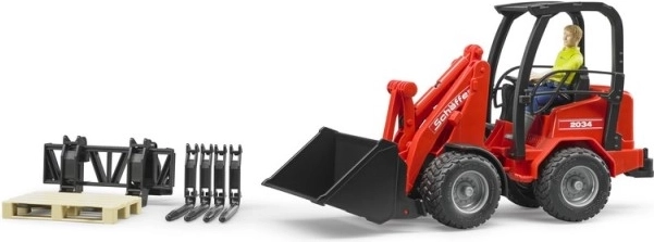 Rode lader Bruder Schäffer 2034 met figuur en accessoires