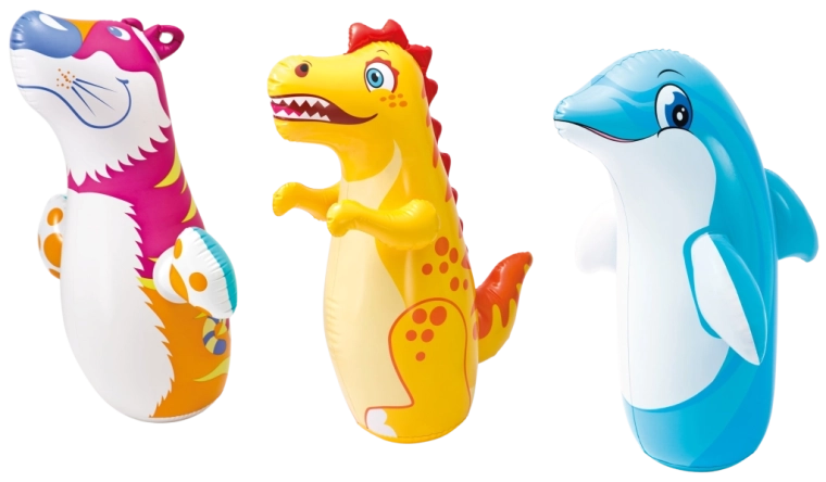 Opblaasbaar boksdiertje 97 × 61 cm, 3 soorten