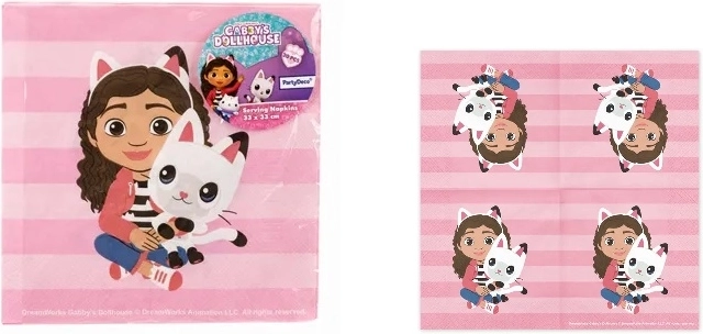 Servetten Gabby's Poppenhuis 33 × 33 cm, 20 stuks