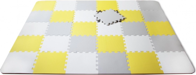 Kinderkraft schuimmat Luno geel-grijs 30 stuks (29,5×29,5)