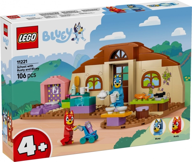 LEGO Bluey school met Rusty en Bluey