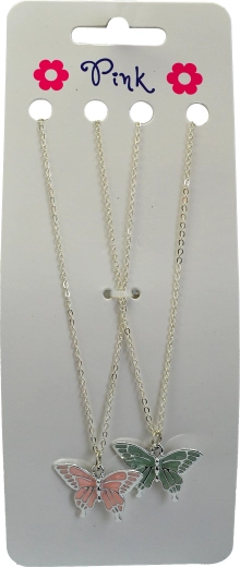 Kinderketting met metalen vlinder – set van 2 stuks