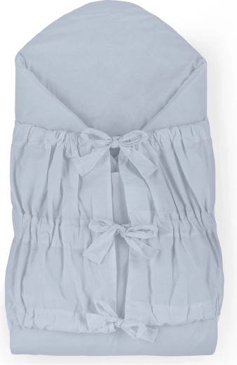 Petite&Mars wikkeldoek met striksluiting Nurse met kokos-inleg dusty blue 75 x 75 cm