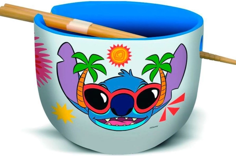 STOR keramische ramenkom met eetstokjes Stitch
