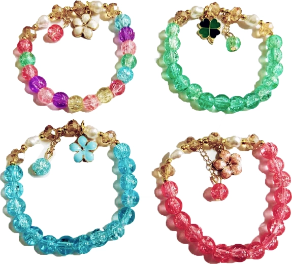 Kralenarmband met bloem - 1 stuk