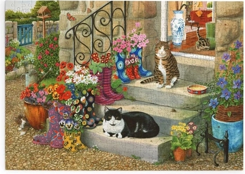 Puzzel De gelaarsde kat met 500 extra grote stukjes