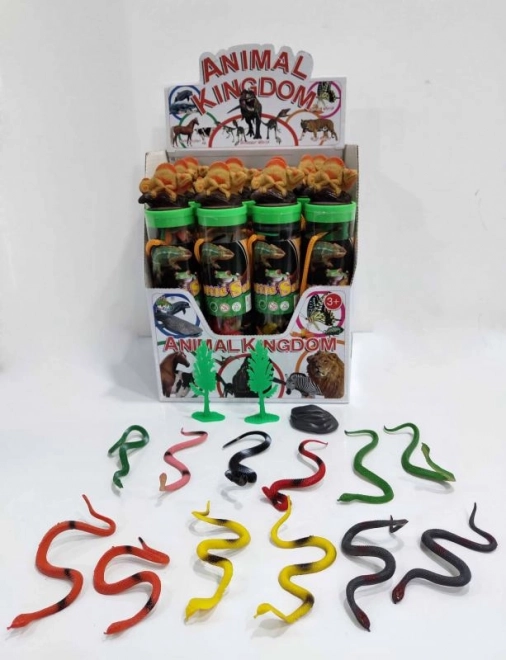 slangen in een koker – set rubberen slangen in een kunststof box