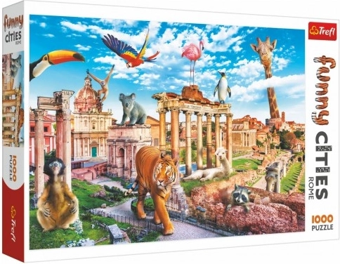 Puzzel Trefl Funny Cities – het wilde Rome, 1000 stukjes (68 × 48 cm)