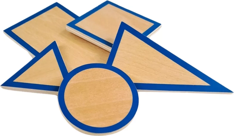 Moyo Montessori houten bases voor meetkundige lichamen - set 5 stuks