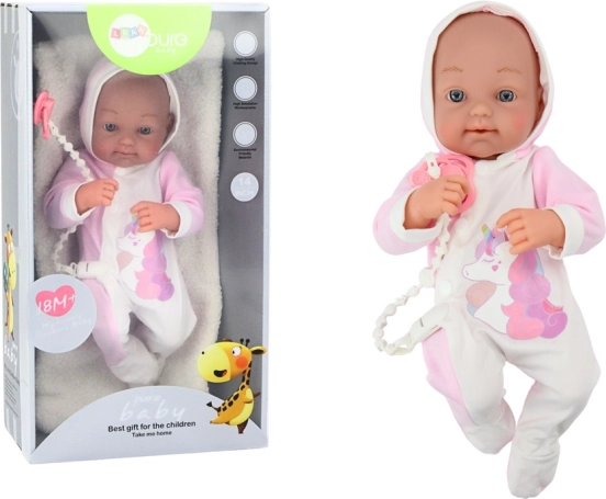 Pop Baby met Fopspeen en Eenhoorn Kleding