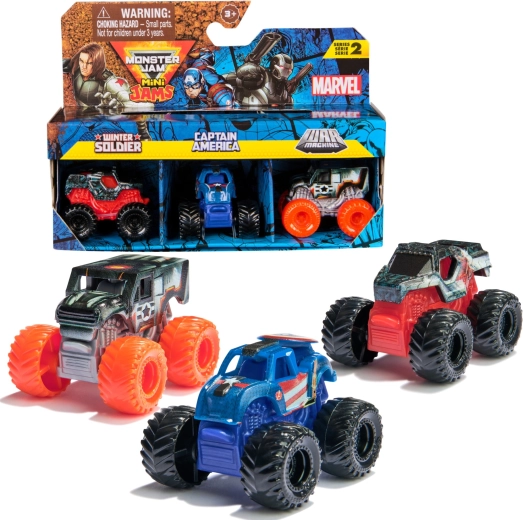 Monster Jam Mini Jams Marvel set van 3 autootjes op schaal 1:87 - 3 stuks