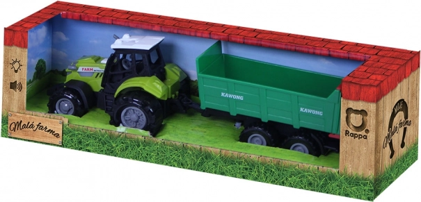 Tractor met geluiden en licht met groene aanhanger