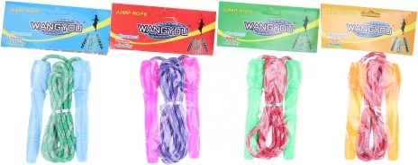 Kleurrijk plastic springtouw 2,4 m