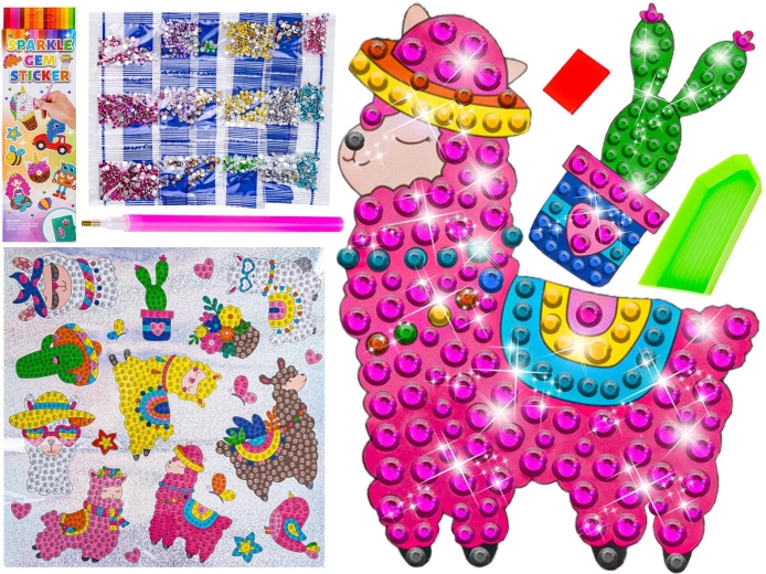 Diamantmozaïek – stickers alpaca en lama (20 stuks in de set)