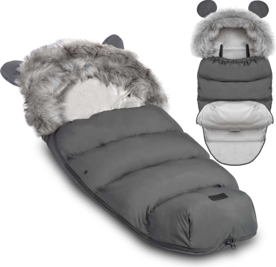 Wintervoetenzak voor kinderwagen en slee Ricokids Elmi donkergrijs