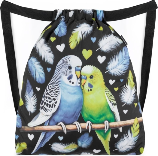 Bagmaster schooltas/zakje voor pantoffels en gym met papegaaienmotief