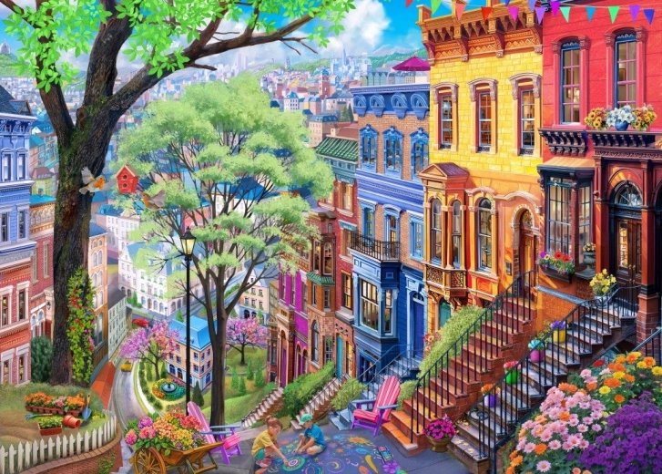 Puzzel Lente Stad 500 Stukjes