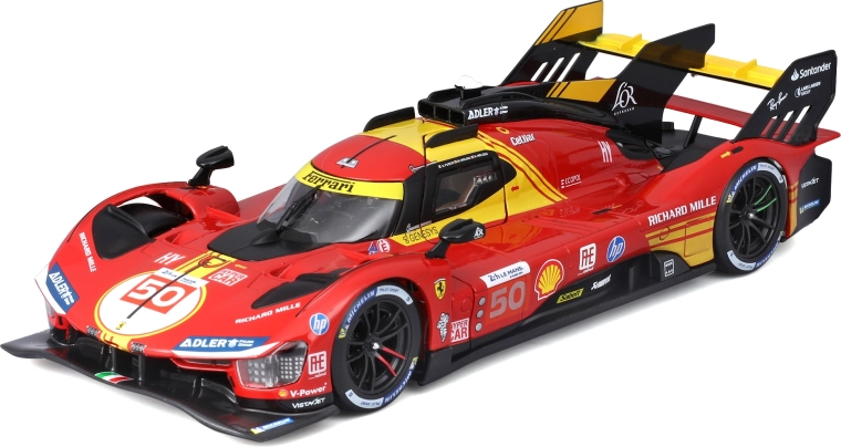 metalen model bburago 1:24 ferrari 499p – winnaar 24u le mans 2024