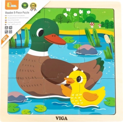 VIGA houten puzzel eendjes – 9 stukjes