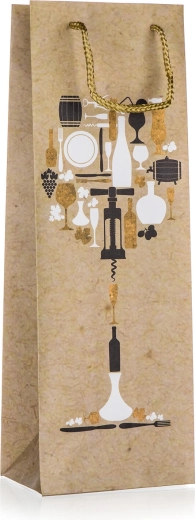 Cadeautas voor fles met glas-motief 12 × 35 × 9 cm