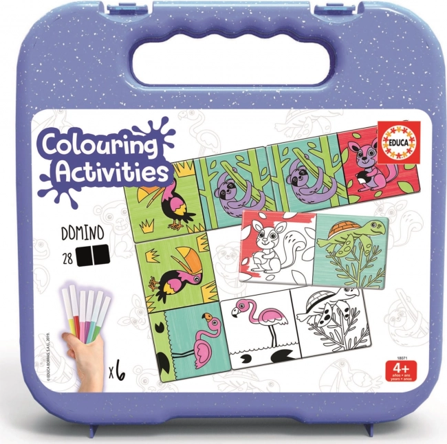 Kleurdomino Dieren met stiften