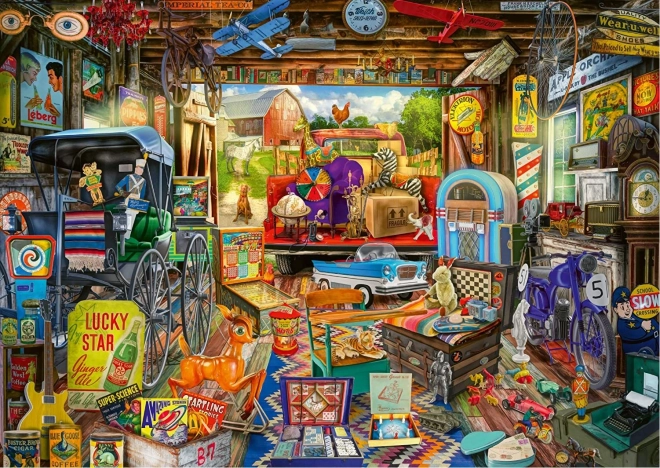 Puzzel Vlooienmarkt in de garage 500 stukjes