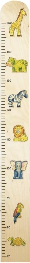 Houten kindergroeimeter met dierentuin-dieren 90 cm