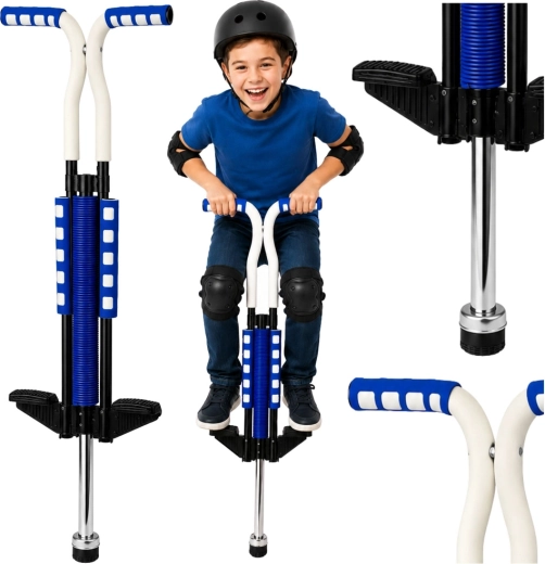 Pogo springstok voor kinderen tot 70 kg, blauw