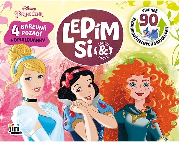 Disney prinsessen – herbruikbare statische stickers en kleurplaten