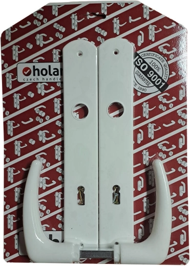 Deurkruk Klasik met XXL-schild 90 mm voor klavierslot, wit