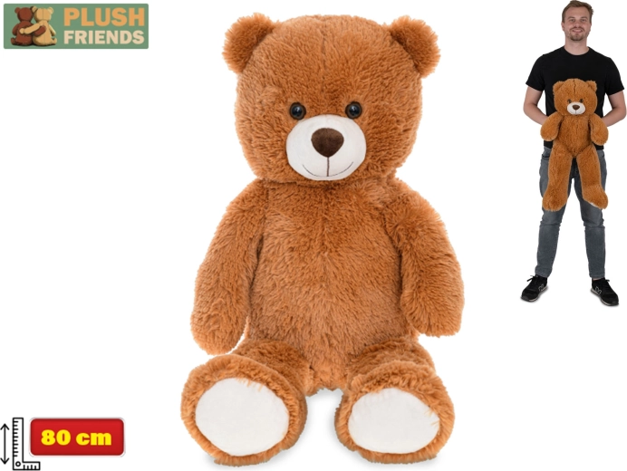 Pluchen beer Plush Friends 80 cm – donkerbruin