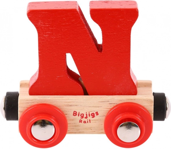 Bigjigs Rail wagon met letter N voor houten treinbanen